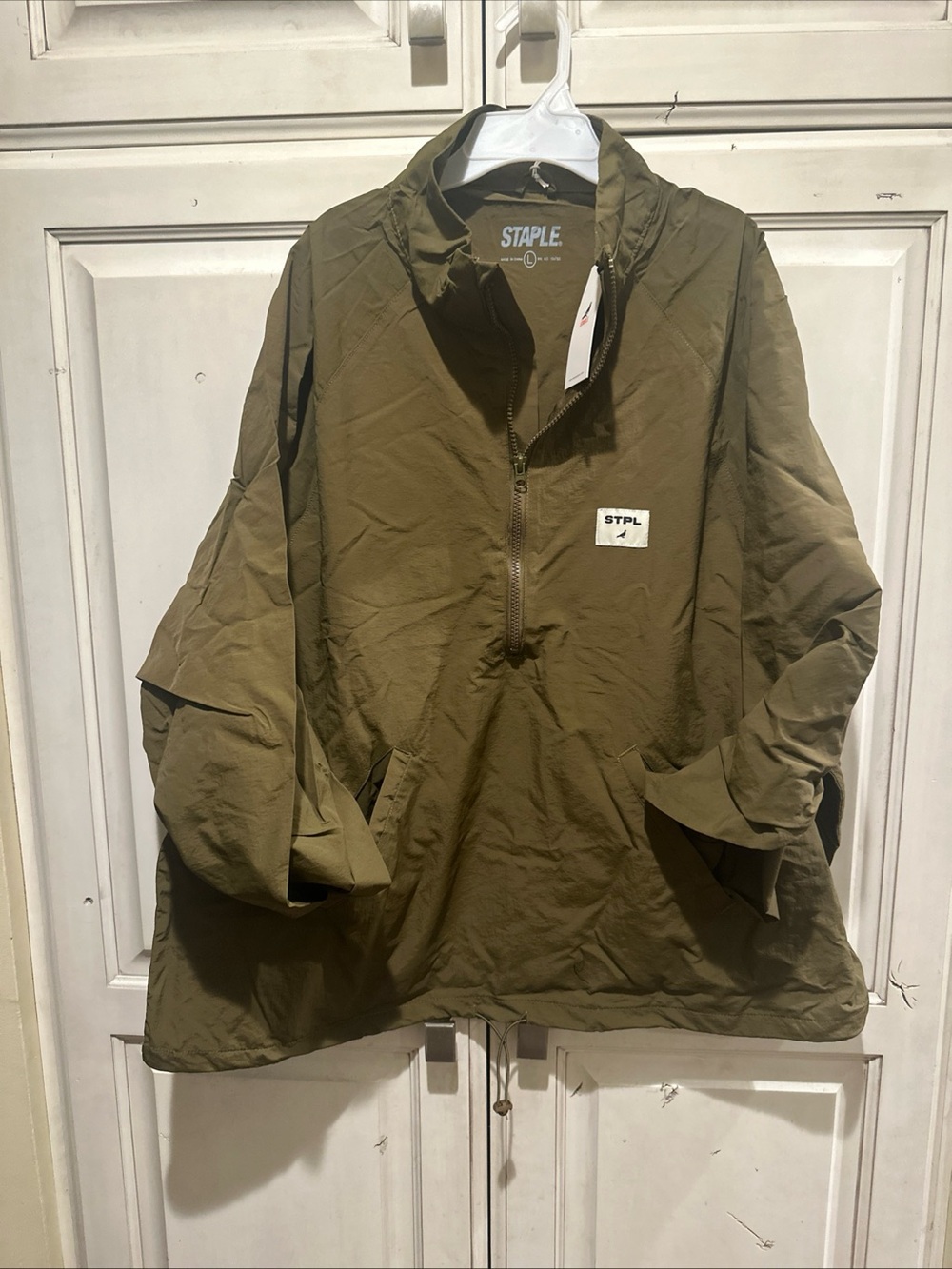 Staple Olive Pullover Windbreaker Jacket - Men's